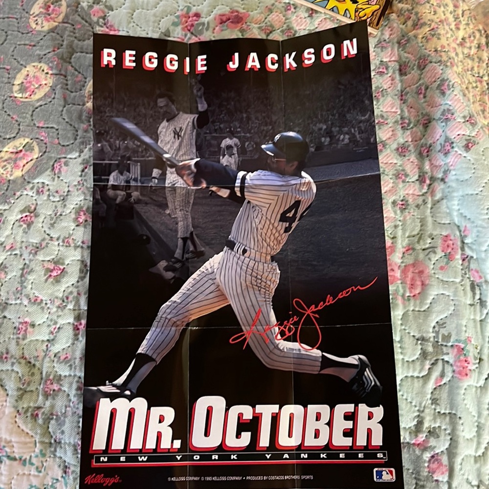 ⚾️ Reggie Jackson - Mr October Mini Poster ~ Kellogg’s Promotion ⚾️